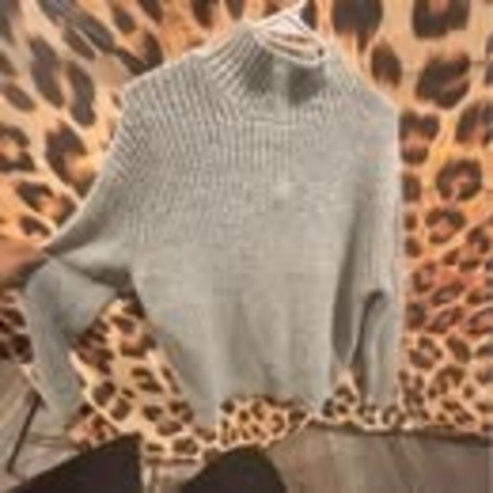 H&M Mock Neck Ribbed Sweater